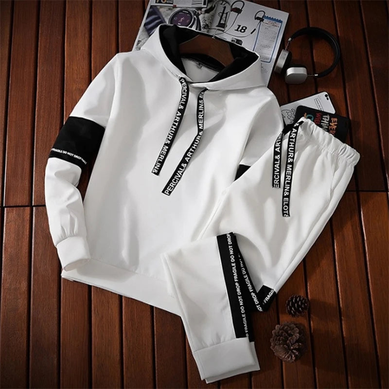 Autumn Hoodie Sets Men Tracksuit Casual Hoodies Sweatshirt+Sweatpants 2 Piece Set Male Pullover Hoody Fashion Streetwear Clothes Street King Limited