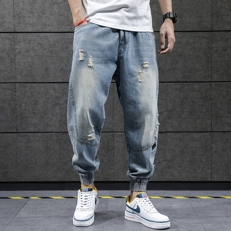 "Cuffers" Distressed Streetwear Hip Hop Unisex Denim Jeans Daulet Apparel