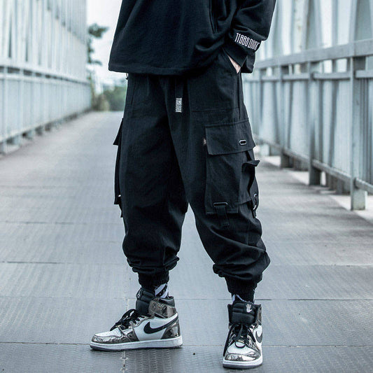 Black Cargo Pants Men Hip Hop Loose Pants Mens Autumn Harem Pant Streetwear Harajuku Jogger Sweatpant Cotton Trousers Male Pants Daulet Apparel