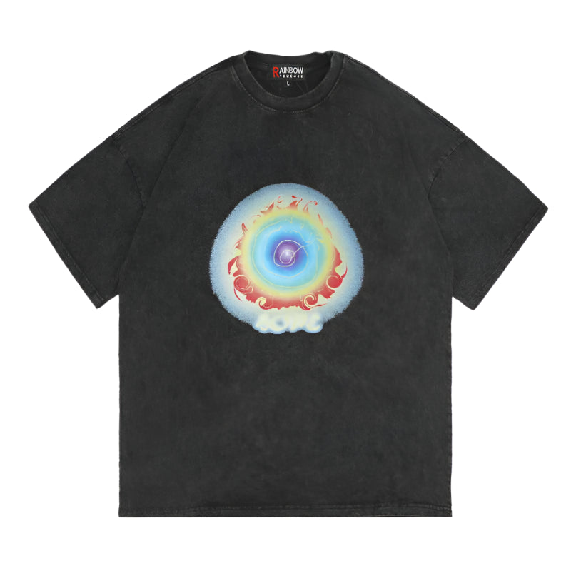 Rainbowtouches 2022 New Half-Sleeve T-Shirt Unisex High Street Colour Printing Loose Casual T-shirts Punk Hip Hop Fashion Tops Street King Limited