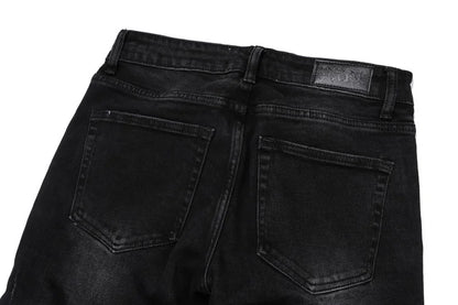 knee zipper hole patckwork skinny denim jeans men casual slim biker trousers jeans fashion streetwear hip hop jean pants joggers unique joggers style 37