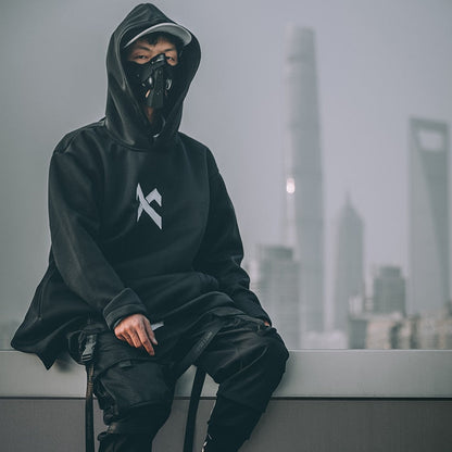 "Ghost Mode" Unisex Men Women Streetwear Trench Hoodie Daulet Apparel