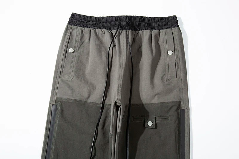 Ankle Zipper Color Block Streetwear Straight Casual Cargo Pants for Men Drawstring Harajuku Oversize Hip Hop Loose Trousers Street King Limited