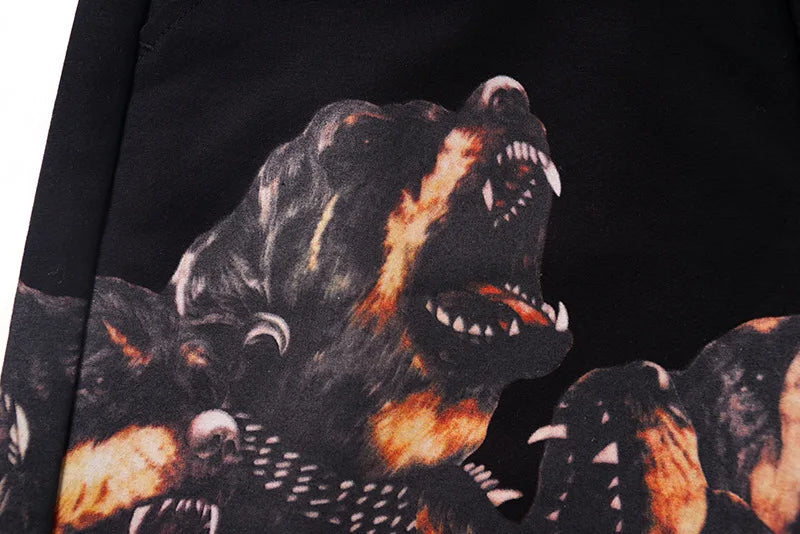 High New 2023 luxury Novelty Men Comfortable Roaring hound Dog Classic Striped Skateboard Street Cotton Casual Shorts #N258 Street King Limited