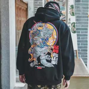 Fashion Harajuku Hoodie Sweatshirt Mens Casual Black Hip Hop Japan Print Hoodie Streetwear Clothing Top Coat Male Winter Hoodies Daulet Apparel