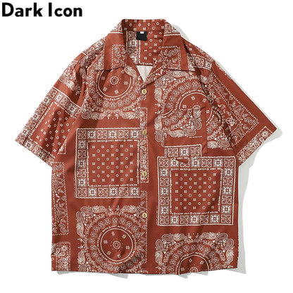 Dark Icon Bandana Full Printed Hawaiian Shirt 2020 Summer Vintage Shirts Men Street Shirts for Men Street King Limited