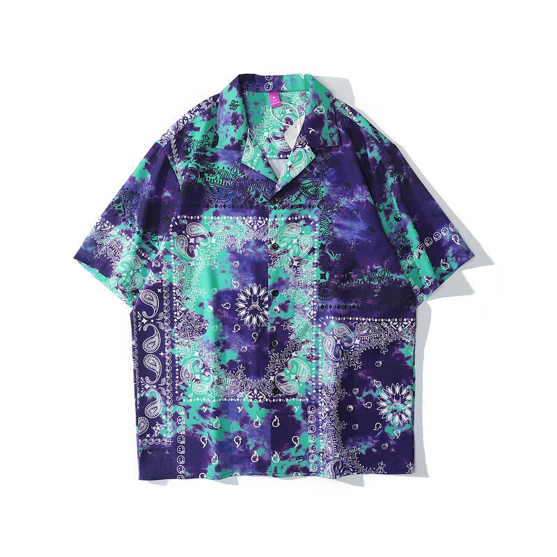 Rainbowtouches Men Retro Spider Web Printing Shirts Hip Hop Street Wear Comfortable Polyester Fashion Unisex Fancy Goods Prints Street King Limited