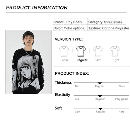 Mens Hip Hop Streetwear Harajuku Sweater Vintage Retro Japanese Style Anime Girl Knitted Sweater 2023 Autumn Cotton Pullover Street King Limited