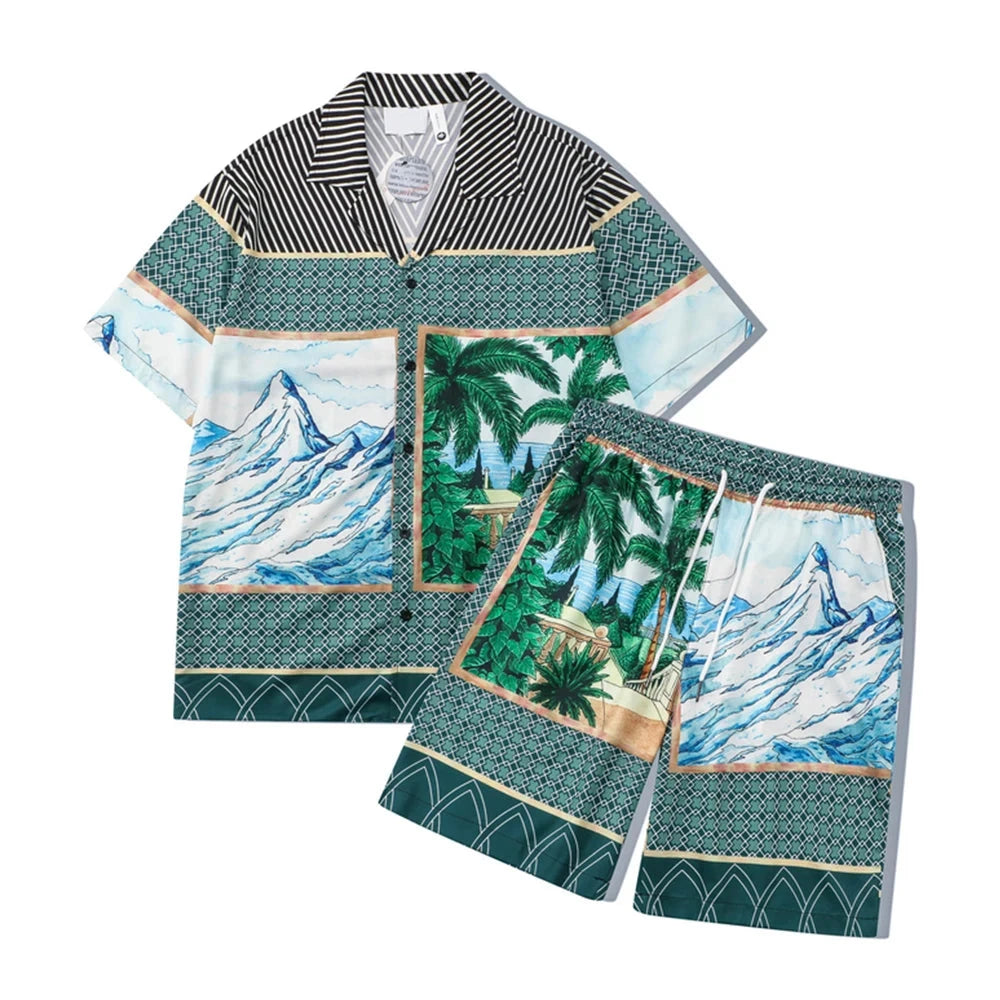 Streetwear Dark Icon Summer Holiday Beach Mens Set Hawaiian Shirts And Shorts | S Dark Icon Summer Holiday Beach Mens Set Hawaiian Shirts And Shorts Fashion Sweater Jacket With Graphic Design For Men