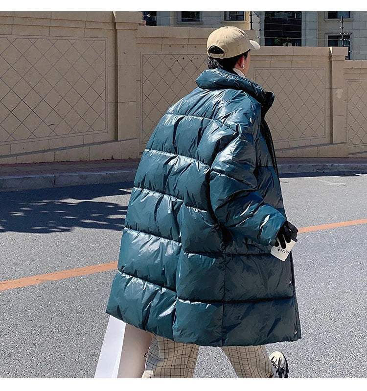 Winter Oversized Down Jacket Men Warm Fashion Casual Long Coat Men Streetwear Korean Loose Thick Jacket Mens Parker Overcoat Street King Limited