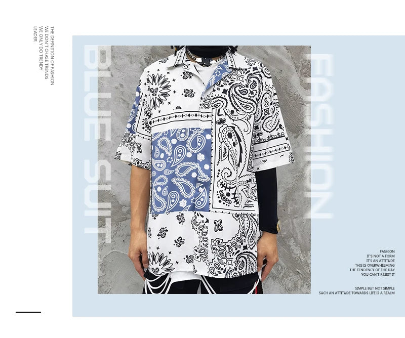 Rainbowtouches Men Shirt Summer Hip Hop Butterfly Pattern Tops Loose Popular Comfortable Cyber CelebrityFancy Good Short Couples Street King Limited
