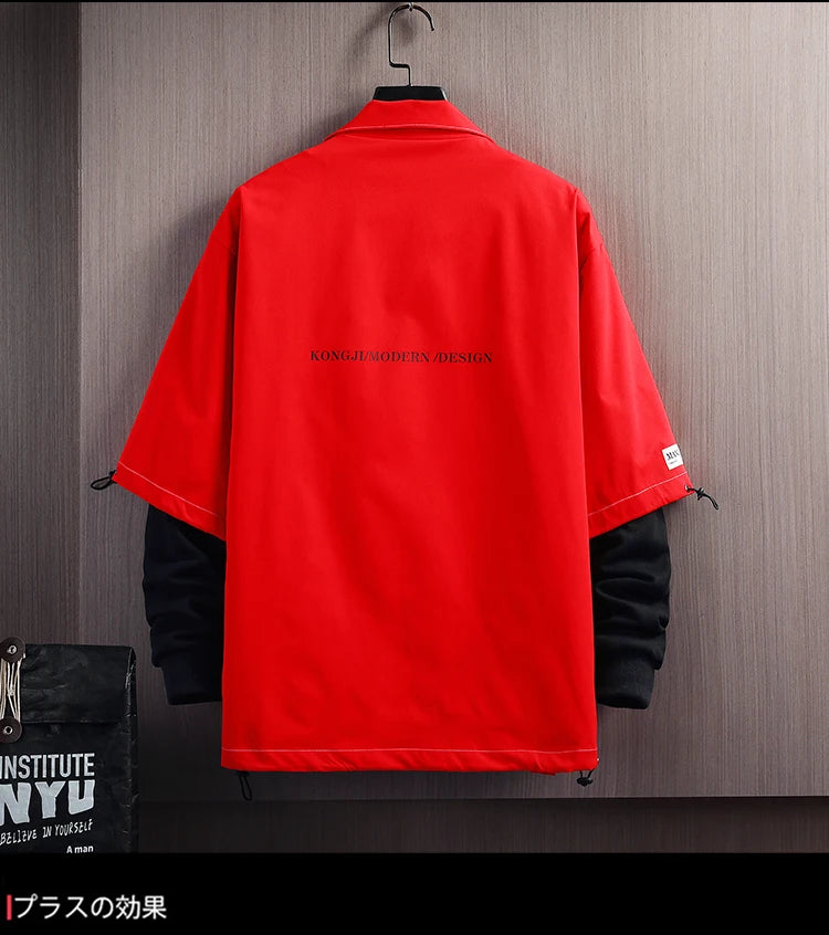 mens hoodies men 2024 spring patchwork sweatshirt japanese streetwear harajuku hip hop oversized black red hoodie men unique default style 5770