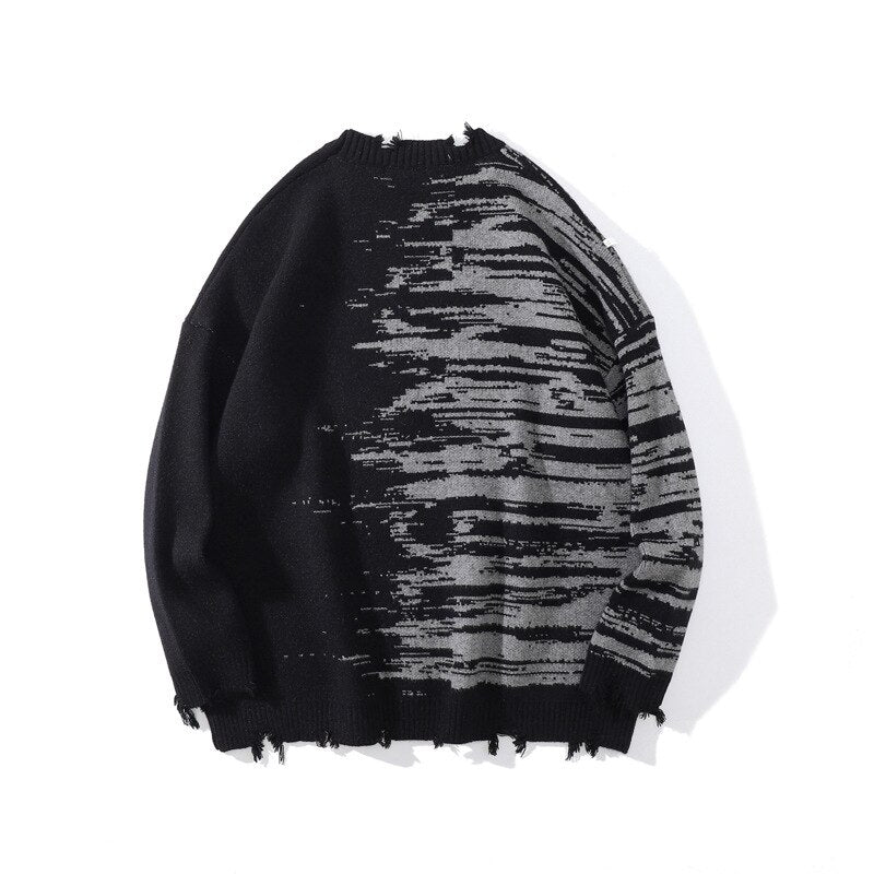 "Split Waves" Unisex Men Women Streetwear Graphic Sweater Daulet Apparel