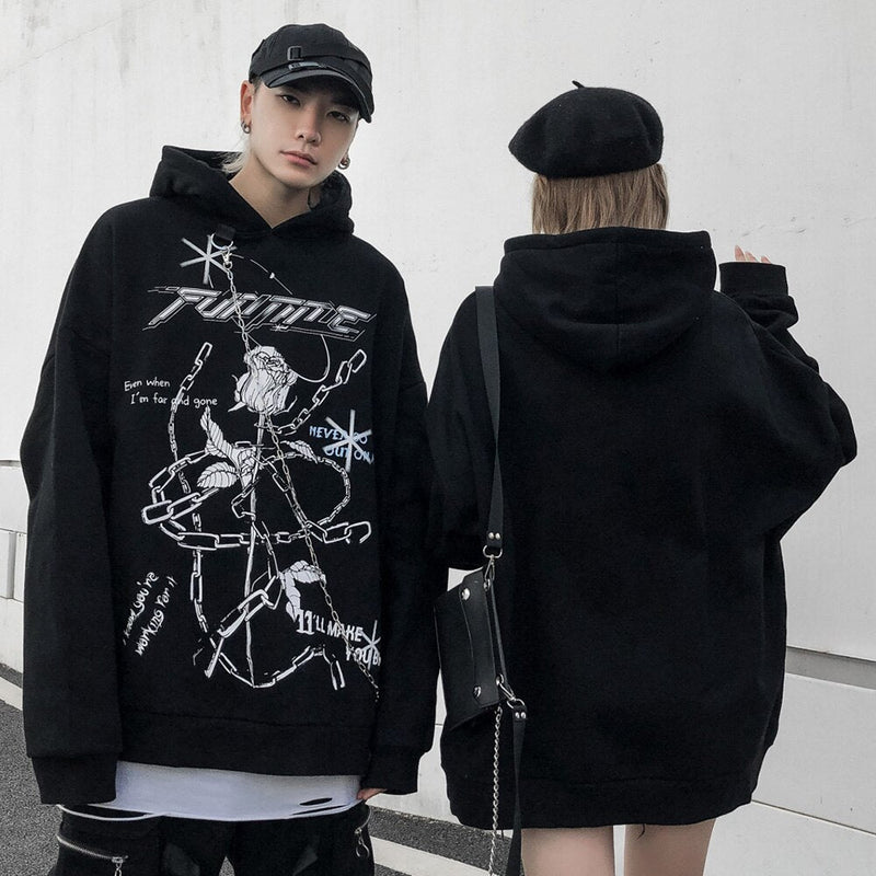 "Loose Chains" Unisex Men Women Streetwear Graphic Hoodie Daulet Apparel