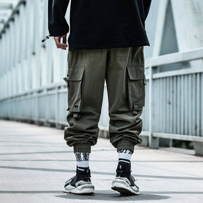 Black Cargo Pants Men Hip Hop Loose Pants Mens Autumn Harem Pant Streetwear Harajuku Jogger Sweatpant Cotton Trousers Male Pants Daulet Apparel