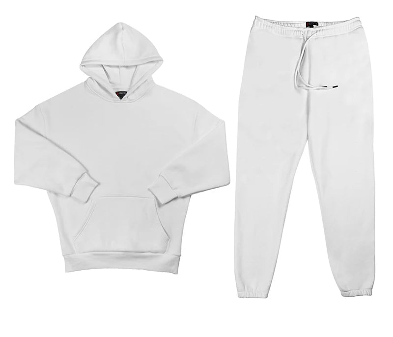rainbowtouches quality pure cotton 2 piece couple hoodie solid color hip hop casual sportswear pullover mens pants plush unique default style 285