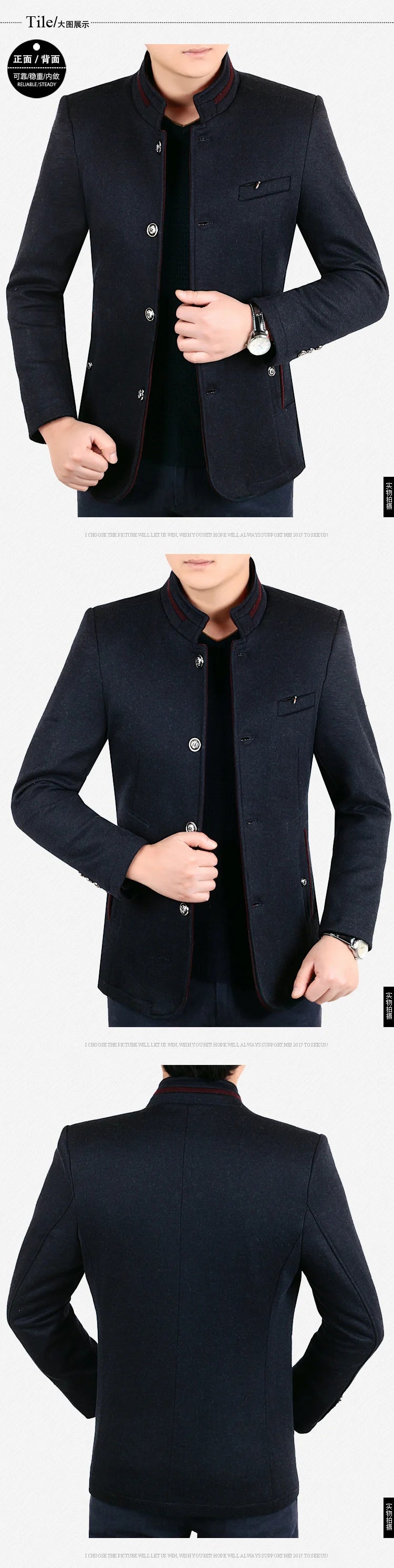 Autumn Winter Wool Coat Men Leisure Long Woolen Coats Men's Pure Color Business Casual Fashion Jackets Men Wool Overcoat Outwear Street King Limited