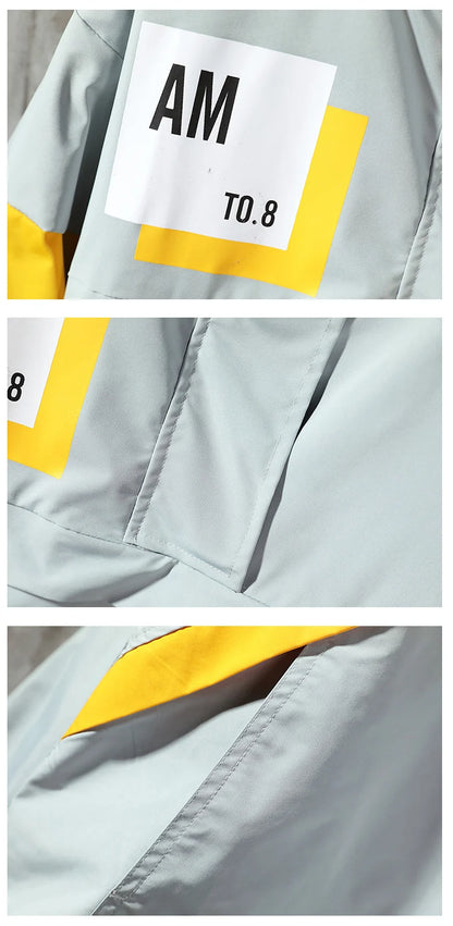 Wetailor Men's Jacket hoodie Fashion Casual Streetwear Hoodie Jacket Men Waterproof Clothes Mens Windbreaker Coat Male Outwear Street King Limited