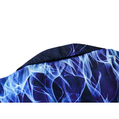 Dark Icon Blue Flame Polo Shirt Men Summer Light Weight Material Hawaiian Shirts Streetwear Men's Shirt Street King Limited