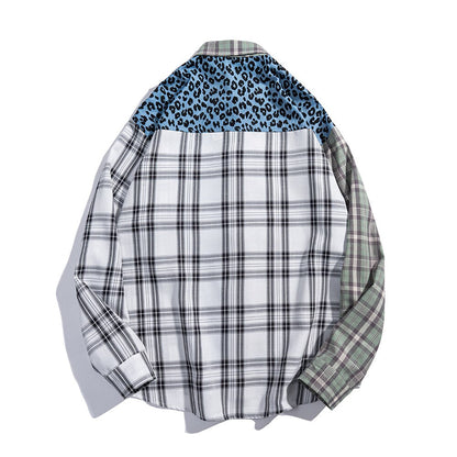 "Leopard Plaid" Unisex Men Women Streetwear Graphic Shirt Daulet Apparel
