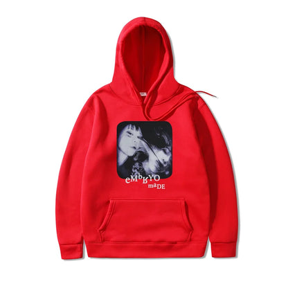 2021 Illusion Girl Letter Print Harajuku Hoodie Sweatshirt Hip Hop Streetwear Hoodie Cotton Autumn Winter Fleece Pullover 3XL Street King Limited