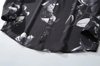 Streetwear Gonthwid Hawaiian Beach Shirts Graffiti Flowers Print Long Sleeve Butt Gonthwid Hawaiian Beach Shirts Graffiti Flowers Print Long Sleeve Button Shirts Hip Hop Casual Harajuku Holiday Party Blouse Fashion Sweater Jacket With Graphic Design For Men