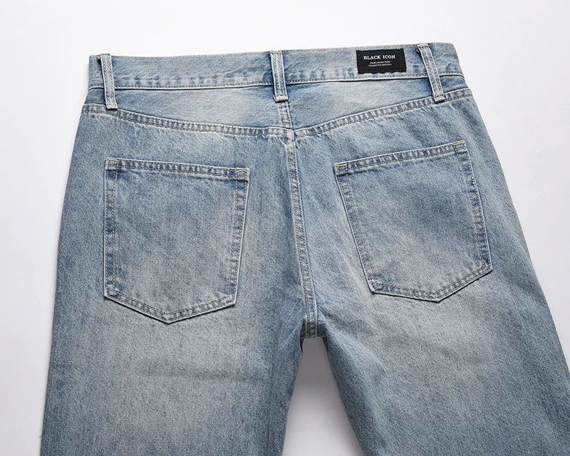 Heavy Industry Electric Embroidery Burning Washed Jeans Mens and Womens Patchwork Streetwear Harajuku Oversize Denim Trousers Street King Limited