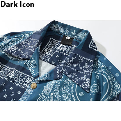 Dark Icon Bandana Full Printed Hawaiian Shirt 2020 Summer Vintage Shirts Men Street Shirts for Men Street King Limited