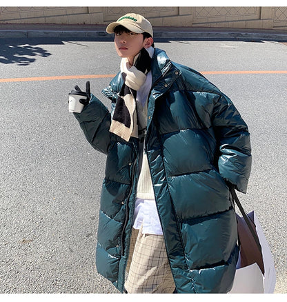 Winter Oversized Down Jacket Men Warm Fashion Casual Long Coat Men Streetwear Korean Loose Thick Jacket Mens Parker Overcoat Street King Limited