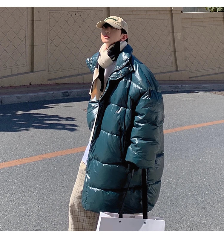 Winter Oversized Down Jacket Men Warm Fashion Casual Long Coat Men Streetwear Korean Loose Thick Jacket Mens Parker Overcoat Street King Limited
