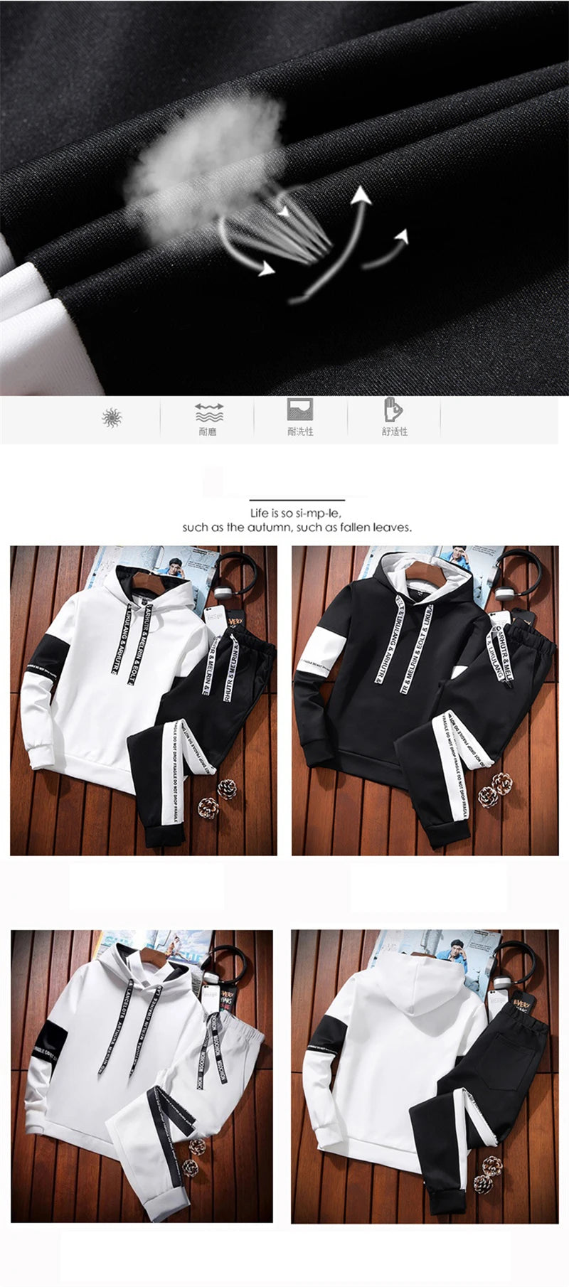 Autumn Hoodie Sets Men Tracksuit Casual Hoodies Sweatshirt+Sweatpants 2 Piece Set Male Pullover Hoody Fashion Streetwear Clothes Street King Limited