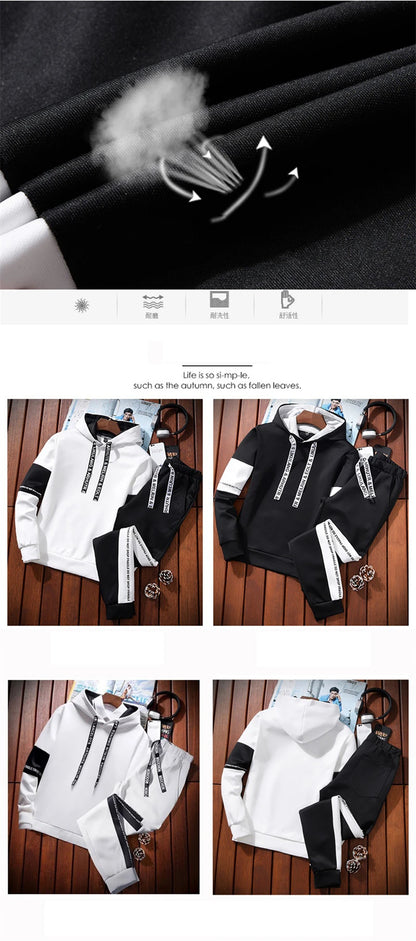 Autumn Hoodie Sets Men Tracksuit Casual Hoodies Sweatshirt+Sweatpants 2 Piece Set Male Pullover Hoody Fashion Streetwear Clothes Street King Limited