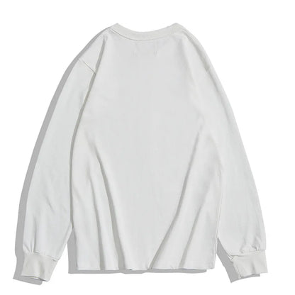 Heavy Long Sleeve T Shirt Men Autumn Winter New Round Neck Plain Color Thick Cotton T-shirt Casual Basic Bottoming Shirt Street King Limited