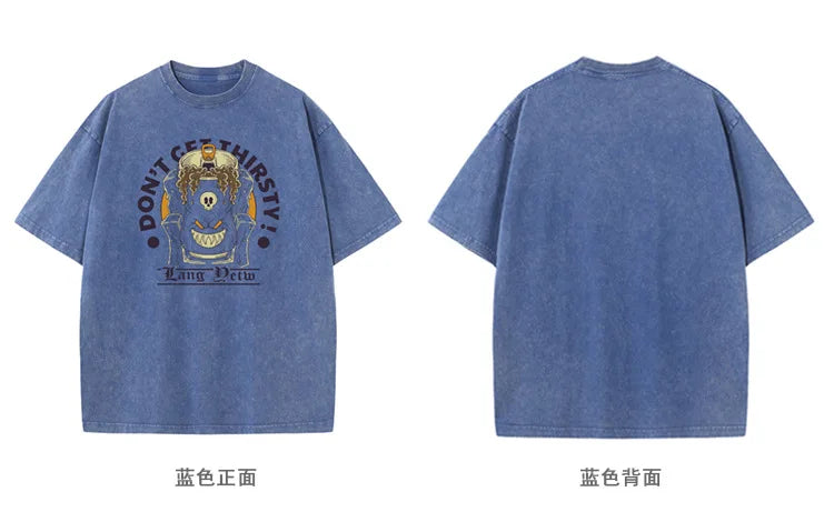 270g Heavyweight American Washed And Distressed Trendy Brand Loose Short-Sleeved T-Shirt For Men In Summer New Street Cotton Street King Limited