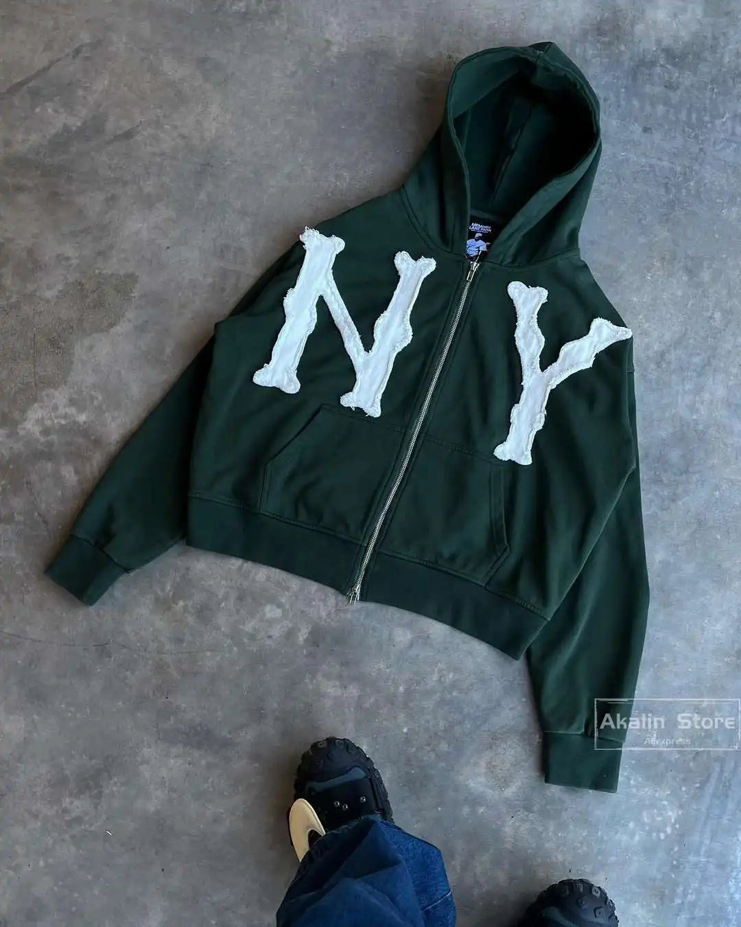 Harajuku Letter Patch Hoodies Oversized Sweatshirt Gothic Goth Zip Up Hoodie 2024 Y2k Clothes Couples Streetwear Men Clothing Street King Limited