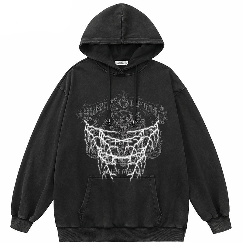 "White Lighting" Unisex Men Women Streetwear Graphic Hoodie Daulet Apparel