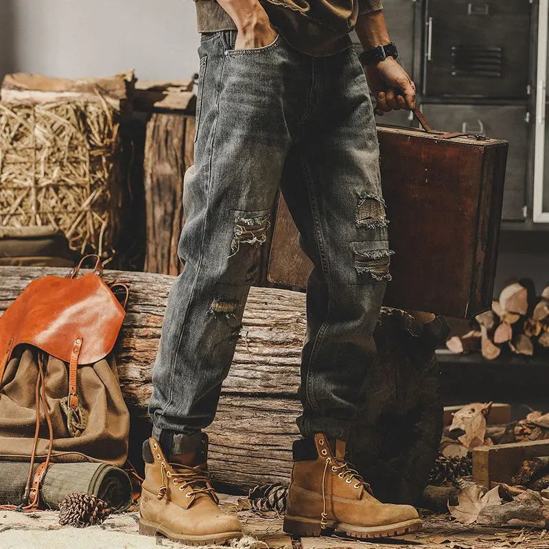 american high street personalized hip hop washed straight leg jeans for men and women loose and handsome trendy casual pants y2k urban skinny jeans