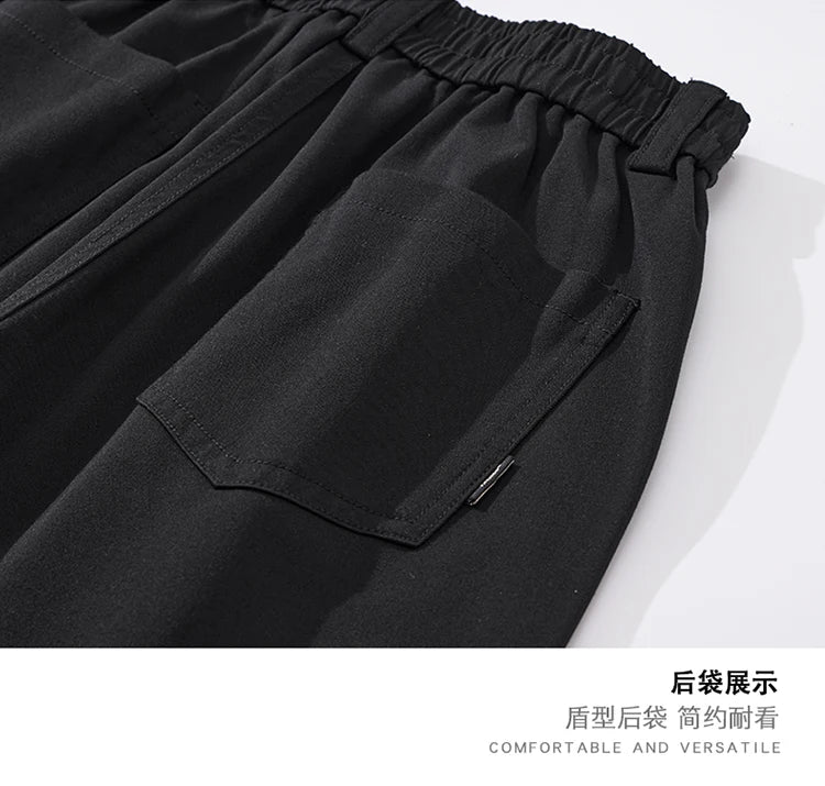 mens trend streetwear fashion loose casual plus size straight wide leg suit pant office man commute work pants trousers menswear bottoms