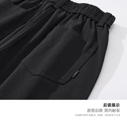 mens trend streetwear fashion loose casual plus size straight wide leg suit pant office man commute work pants trousers menswear bottoms