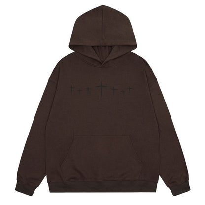 "Black Cross" Unisex Men Women Streetwear Graphic Hoodie Daulet Apparel