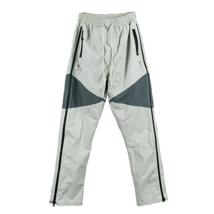 three dimensional adhesive zipper splicing functional patchwork cargo trousers mens high street vibe thin nylon cargo pants combat utility trousers