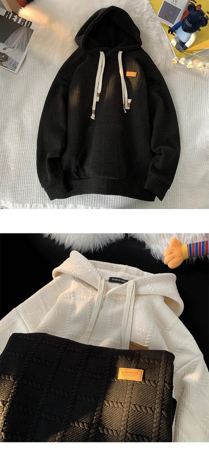 Korean Solid Color Hoodie Men's Autumn Loose Hooded Sweatshirt Fashion Brand Hoodies Harajuku Male Pullovers Street King Limited