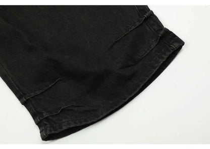 hip hop american trend retro straight leg washed denim jeans spring and autumn high street couple loose wide leg casual pants unique jeans style 607
