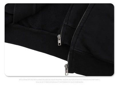 Double zipper hooded cardigan jacket Street King Limited