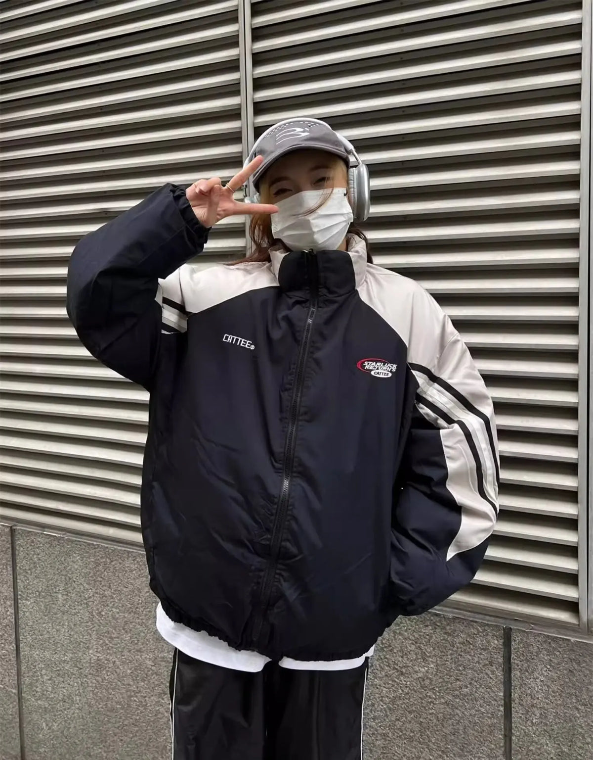 Winter Double Sided Parkas Women Men Thick Warm Patchwork Cotton Padded Coat High Street Loose College Stand Collar Outwear New Street King Limited