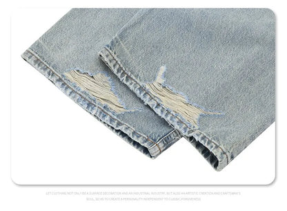 Straight Jeans with torn knees Street King Limited