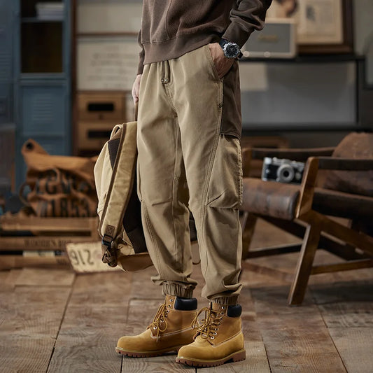 american vintage patchwork cargo pants for men baggy comfortable joggers sweatpants casual outdoor elastic waist trousers urban active pants