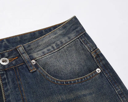 retro washed denim jeans destroyed ripped loose mens biker jeans side pocket fashion streetwear hip hop straight pants joggers unique joggers style 1206