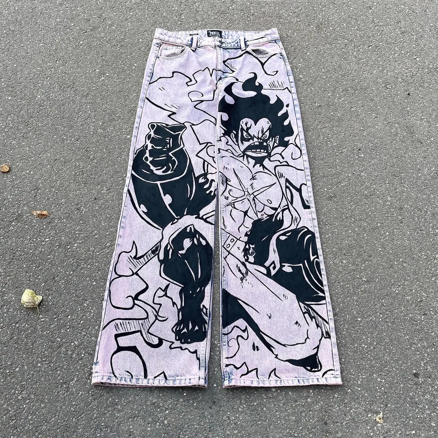 harajuku sunny sexy girl anime print baggy jeans new style wide leg trouser y2k popular streetwear men women high waist pants unique jeans style 4200