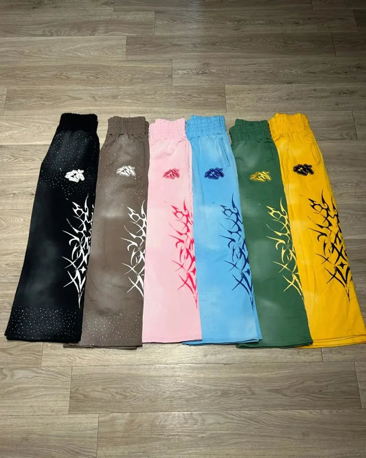 y2k american high street brand fashion loose floor length pants men harajuku retro gothic punk printed oversized trousers women relaxed fit trousers